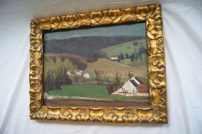 null Edouard TOULET (1892-1967) Paysage Huile sur isorel. Signée en bas à gauche....