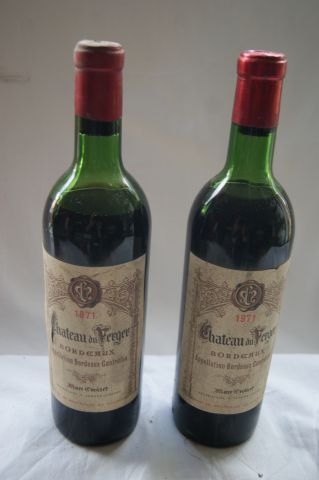 null 2 Bouteilles de Bordeaux Chateau du Verger, 1971. nb et lb