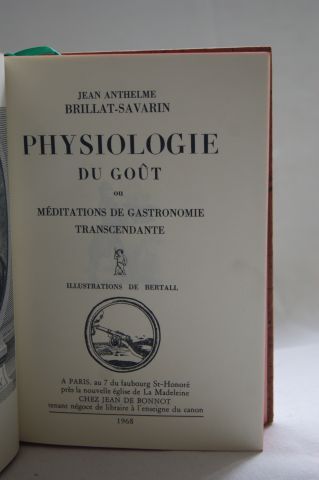 null Jean de BONNOT, Brillat-Savarin "La Physiologie du Goût" 1968.