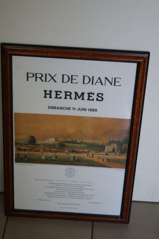 null Affiche encadrée "Prix de Diane Hermès, 11 Juin 1989" 63 x 45 cm