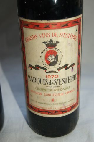 null 6 bouteilles de Marquis de St Estèphe, 1970. (ela, LB)