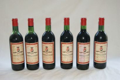 null 6 bouteilles de Marquis de St Estèphe, 1970. (ela, LB)