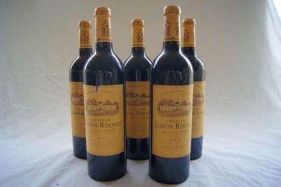null 5 bouteilles de Saint Estèphe, Château Lafon Rochet, 2001. (ela)