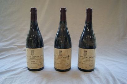 null 3 bouteilles de Volnay, Champans 1er Cru, Comte Lafon, 2002.