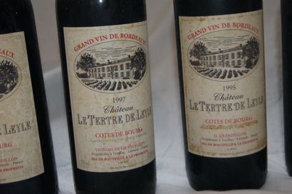 null 6 bouteilles de Côtes de Bourg, Château Le Tertre de Leyle : 2 de 1990 (LB),...