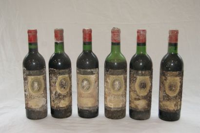 null 6 bouteilles de Saint Emilion, Baronnat, 1970 (esa, LB et B, capsules abîmé...