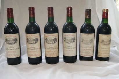 null 6 bouteilles de Côtes de Bourg, Château Le Tertre de Leyle : 3 de 1994, 1 de...