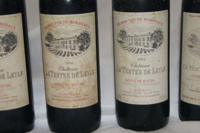 null 6 bouteilles de Côtes de Bourg, Château Le Tertre de Leyle : 3 de 1994, 1 de...