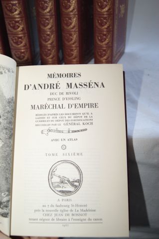 null André MASSENA " mémoires" , Jean de Bonnot , volume 1 à 6 , 1956