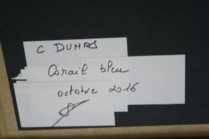 null Christiane DUMAS (Née en 1958) "Corail Bleu" Résine colorée sur Dibond. 30 x...