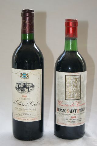 null Lot de deux bouteilles : 1 de Lussac Saint Emilion, cuvée Luccus, 1981 et 1...
