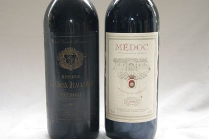 null Lot de 2 bouteilles de Medoc : 1 de Réserve La Croix Beaucourt 1992 et 1 de...