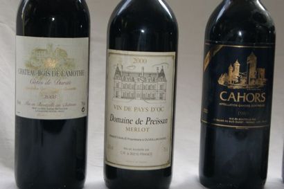 null Lot de 5 bouteilles de vins rouges : 1 de Côtes de Duras Château Bois de Lamothe...