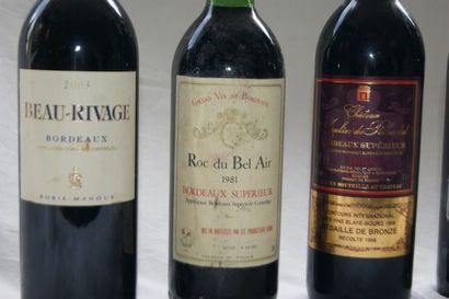 null Lot de 5 bouteilles de Bordeaux : 1 de château Mautret 2008, 1 de Château Moulin...