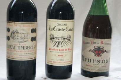 null Lot de 6 bouteilles : 1 de Bordeaux Château Timberlay 1974, 1 de Bordeaux Château...