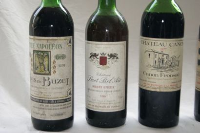 null Lot de 6 bouteilles : 1 de Bordeaux Château Timberlay 1974, 1 de Bordeaux Château...