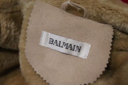 null BALMAIN Manteau pour femme façon nubuck, ceinturé, couleur beige ( largeur épaule...