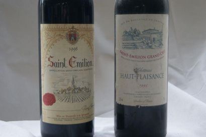 null Lot de 2 bouteilles de Saint Emilion : 1 de Haut Plaisance 1995, 1 Paul Chanau...