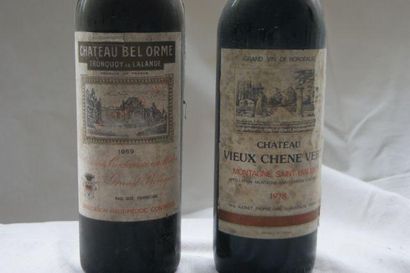 null Lot de deux bouteilles : 1 de Montagne Saint Emilion, Château Vieux Chêne Vert...