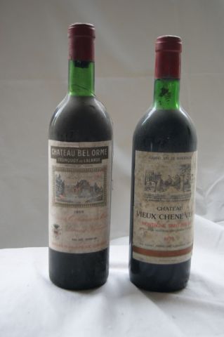 null Lot de deux bouteilles : 1 de Montagne Saint Emilion, Château Vieux Chêne Vert...