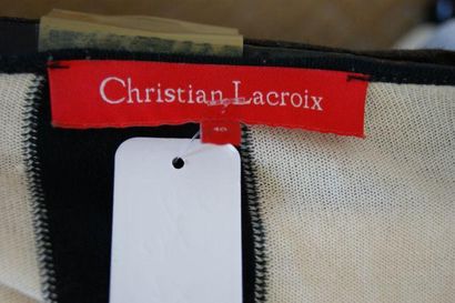 null Christian LACROIX Lot comprenant un gilet en laine noire et blanche (taille...