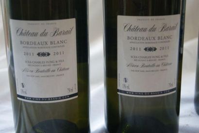 null 3 bouteilles de Bordeaux Blanc, Château du Barail 2011. Etiquette de la boutique...