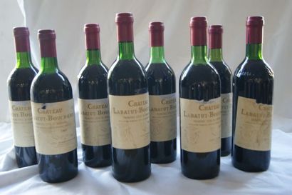 null 8 bouteilles de Château Labatut-Bouchard, 1993. (LB et B)