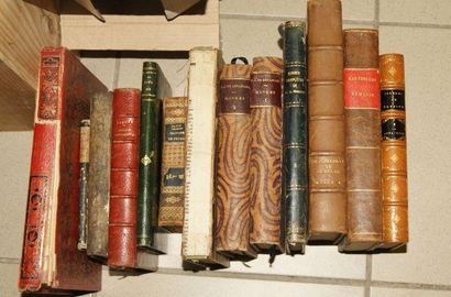 null Petit lot de livres XIXe, dont De Beranger "Oeuvres (tomes 1 et 2), Rousseau,...