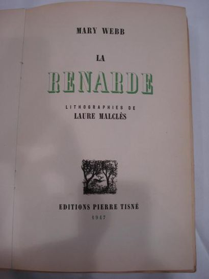 null Marie WEBB "La Renarde" Editions Tisné, 1947. Illustré d'après Laure Malclès....