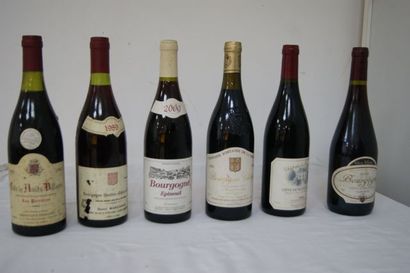 null Lot de 6 bouteilles de Bourgogne : 1 de Chitry 1990, 1 de Côtes de Nuit Villages...