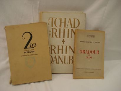 null Lot de 3 livres, comprenant : "Oradour sur Glane", "La Seconde DB du Général...