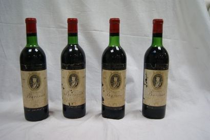 null 4 bouteilles de Saint Emilion, Baronat, Baron Philippe, La Bergerie, 1970. (ea,...