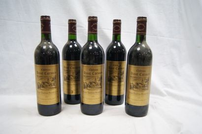 null 5 bouteilles de Saint Emilion, Château Haut Cormey, 1993.