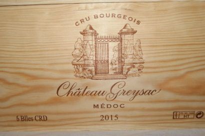 null 6 bouteilles de Médoc, Château Greysac, 2015, CBO.