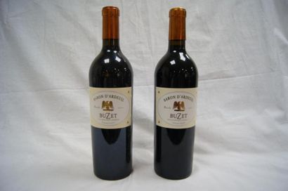 null 2 bouteilles de Buzet, Baron d'Ardeuil, 2001.