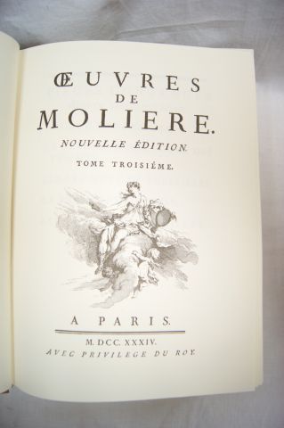 null MOLIERE "Oeuvres" Michel de l'Ormeraie, 9 volumes. (tranches décollées)