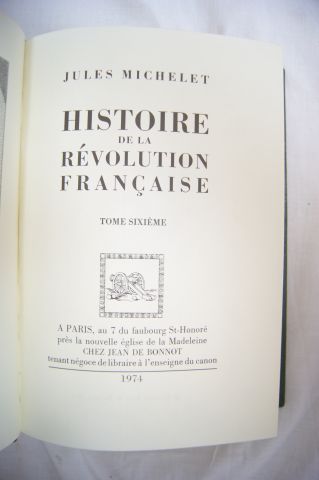 null MICHELET "Histoire de la Révolution française" Jean de BONNOT, 1974. 7 tome...