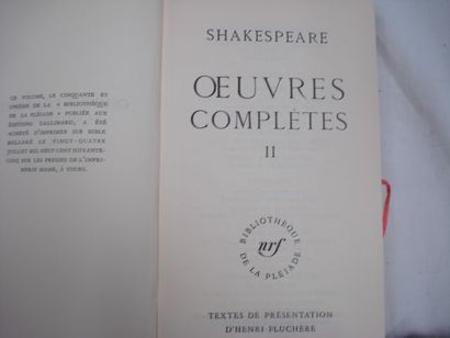 null SHAKESPEARE "Oeuvres complètes" La Pléiade, tome 2, 1965.