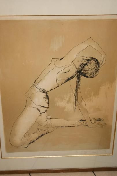 null Jean JANSEM (1920-2013) "Danseuse" Lithographie. Signée, dédicacée et numérotée...