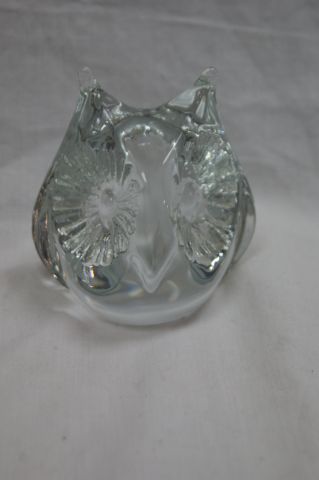 null DAUM Sculpture en cristal, figurant un hibou. Haut.: 10 cm