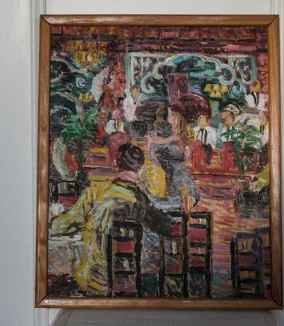 null Anne FRANCAIS (1909-1995) "Pigalle, le Shangai" Huile sur toile. SBG, 47 x 39...