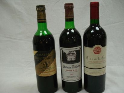 null Lot de 3 bouteilles : 1 de Château Taillefer, Pomerol	, 1976
1	 Château Latour...