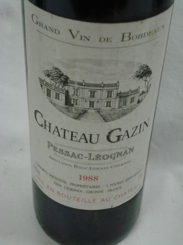 null 3 bouteilles de Pessac Leognan Chateau Gazin , 1988 ( Lb).