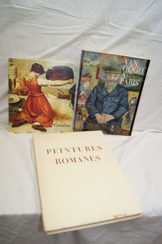 null Lot de 3 livres d'Art : Courbet, Vangh Gogh, Peinture romaine