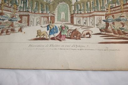 null Ecole française du XVIIIe siècle, Série de 4 vues d'optique en couleurs. 28...