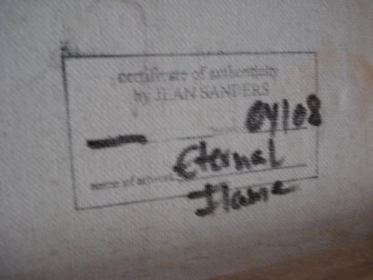 null SANDERS Jean " Eternal flame " huile et acrylique sur toile .Contresigné , daté...