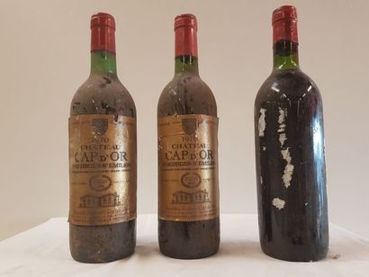 null Lot de 3 bouteilles : 1 de St Estèphe sans étiquette ; 2 Château du Cap d'Or,...