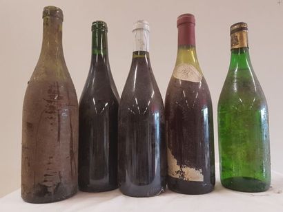 null Lot de 5 bouteilles de vin sans étiquettes.