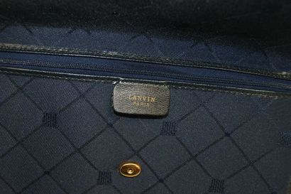 null LANVIN Pochette en tissu et cuir. 24 x 13 cm