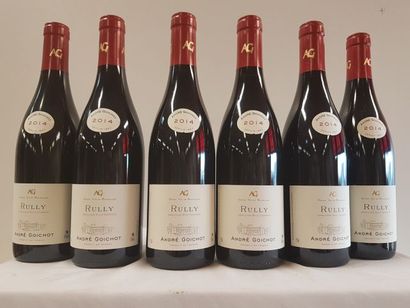null 6 bouteilles de Bourgogne, Rully Rouge, A. Goichot, 2014.